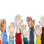 Group of Multiethnic Diverse Hands Raised